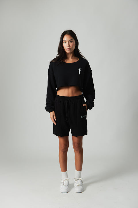 Womens Cropped Crewneck Sweater