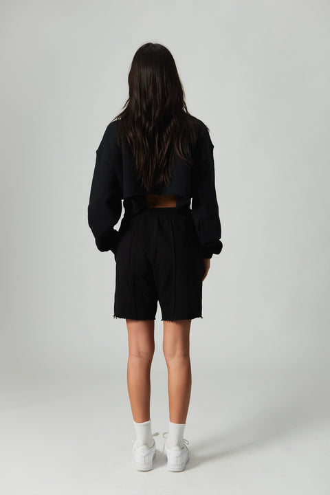 Womens Cropped Crewneck Sweater