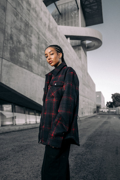 Garnet Red Plaid Jacket