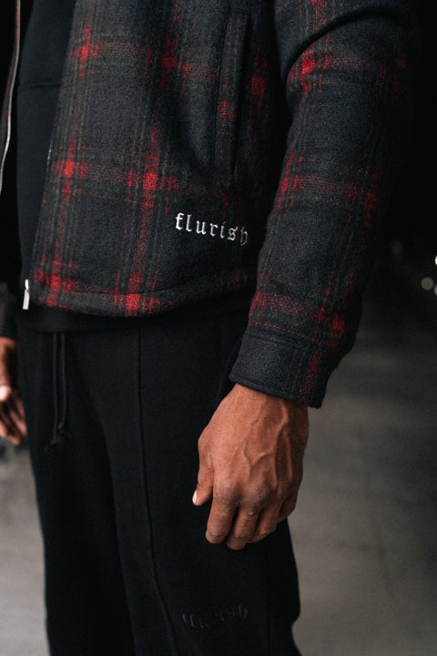 Garnet Red Plaid Jacket