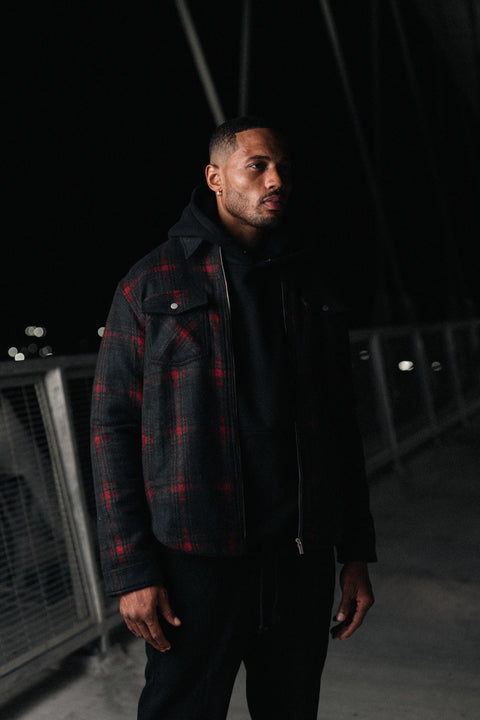 Garnet Red Plaid Jacket