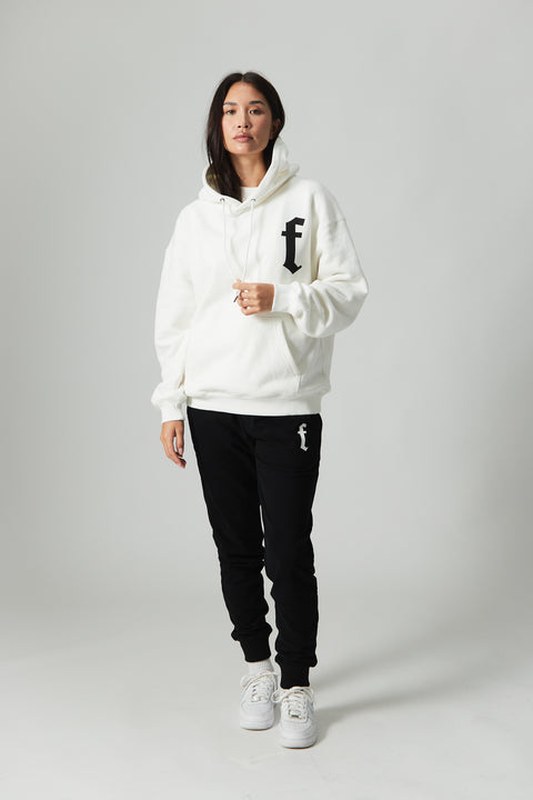 Mens White F Hoodie
