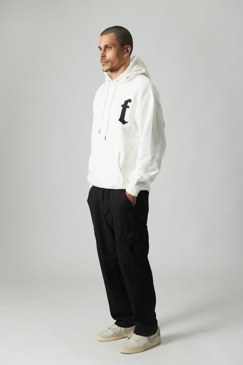 Mens White F Hoodie